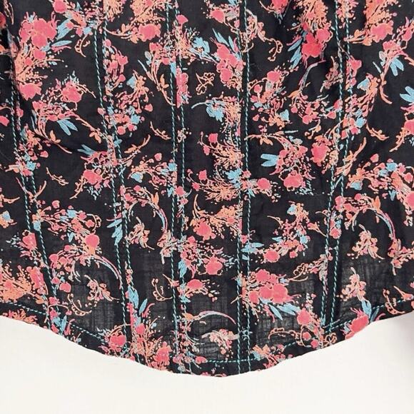 Free People WOMENS Monica Floral Corset Top Cropped Backless NWOT Black Red XS - Picture 10 of 13